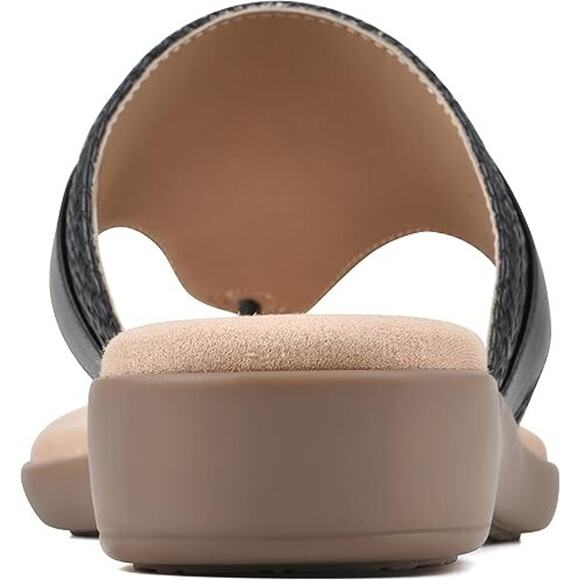 Cliffs By White Mountain Women's Benedict Faux Leather Sandals, Black Size 11M - Picture 6 of 6